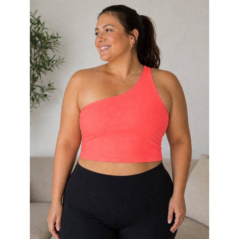 Harmony Balance One Shoulder Crop Tank Built in Bra Womens XL